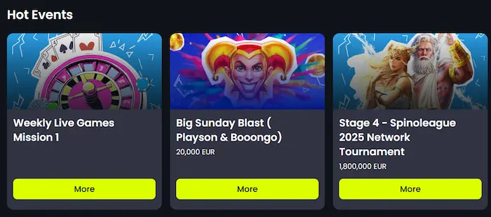 Starzino Casino events